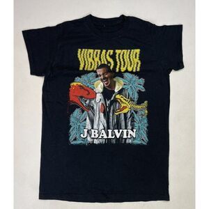 J Balvin Tour 2018 Graphic T-shirt Women Small Black Short Sleeve Music